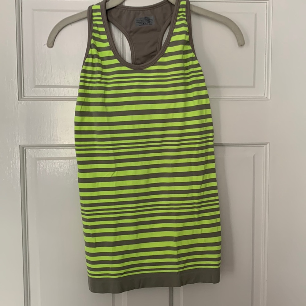 Athleta Neon Striped Racerback Work Out Tank - Tight Fit - Women’s Small